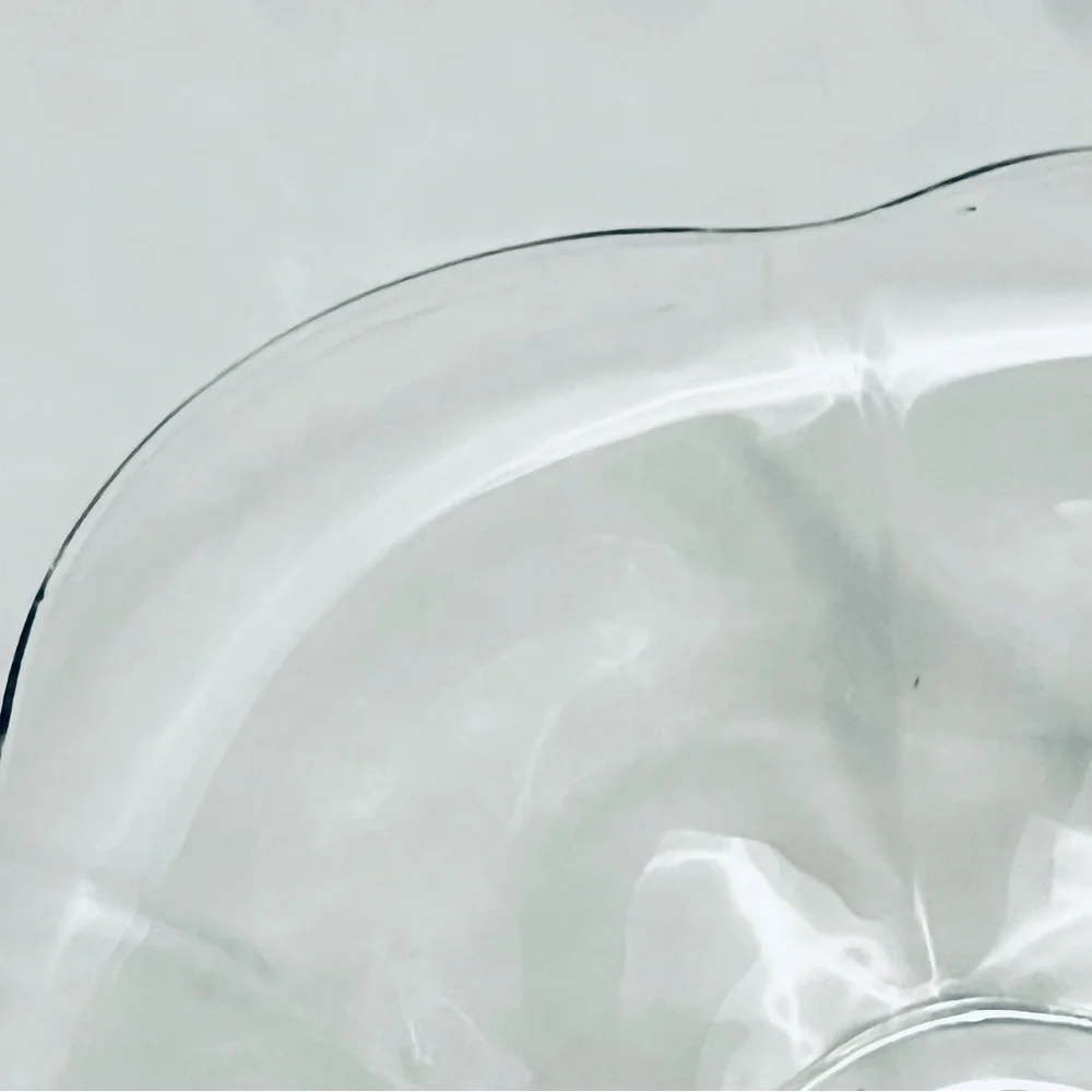 Heisey Glass Clear Console Bowl, Flower Shaped, Vintage EUC